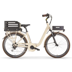 MBM Pulse Women 26" Cream E-Urban Bike Vista lato guarnitura