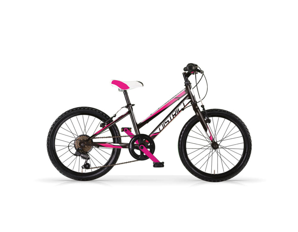 MBM District W 20" MATT BLACK + NEON FUCHSIA MTB Vista lato guarnitura