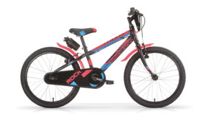 MBM Rockstar 20" Black Red Kids Bike Vista lato guarnitura