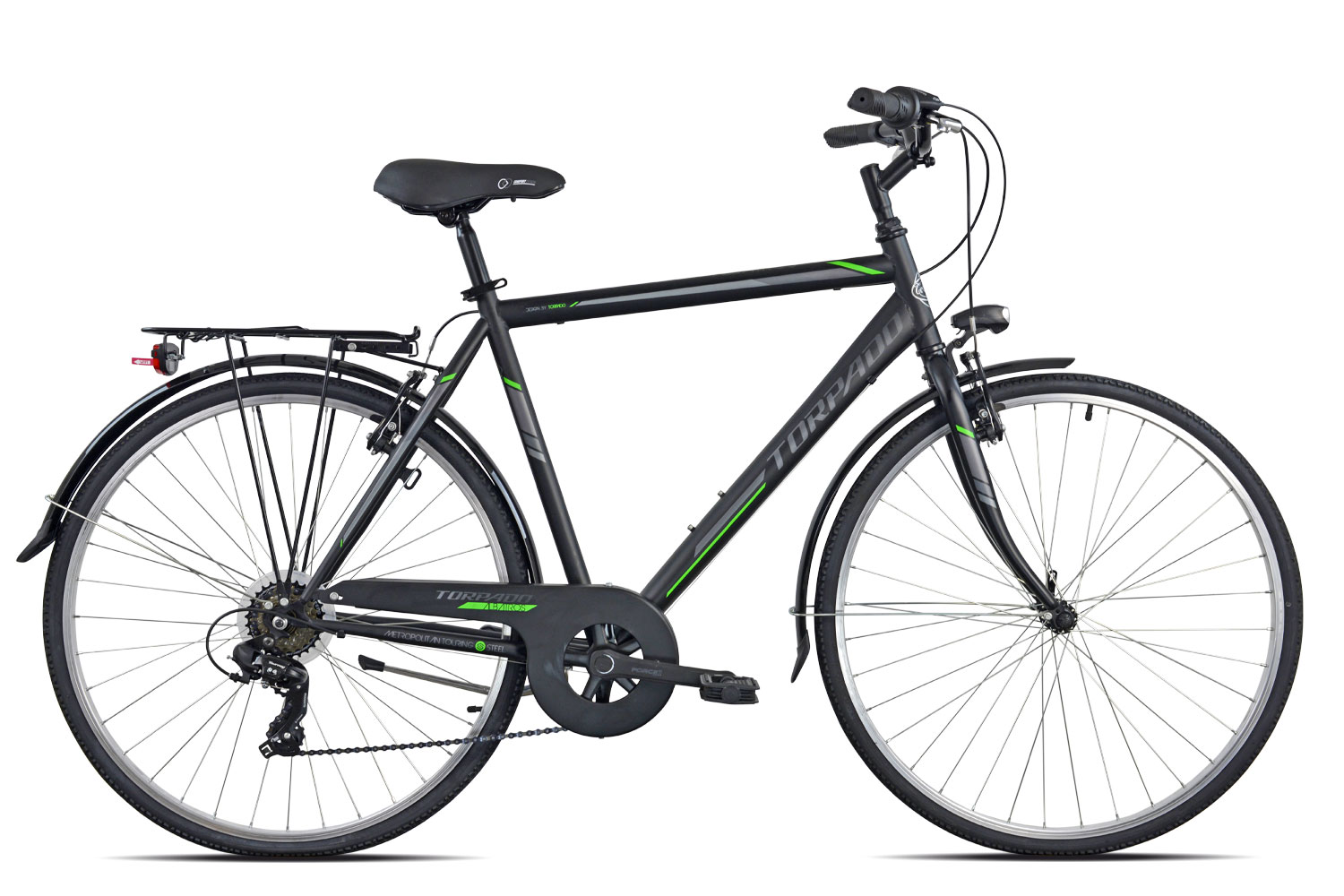 ALBATROS T480 | TORPADO |BLACK/ ACID GREEN MATT | Vista lato guarnitura