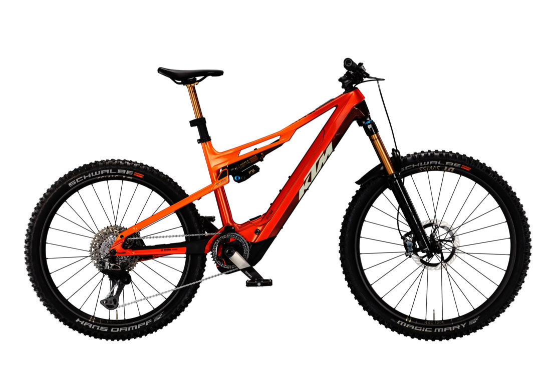 KTM MACINA KAPOHO EXONIC DI2 | BURNT'FRESH ORANGE+CARBON | Vista lato guarnitura