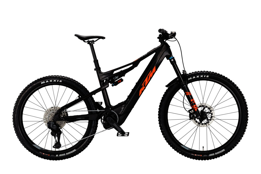 KTM MACINA KAPOHO MASTER L DI2 | MARS BLACK MATT (ORANGE) | Vista lato guarnitura