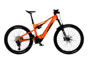 KTM MACINA KAPOHO PRO L DI2 | FRESH ORANGE MATT (BLACK) | Vista lato guarnitura