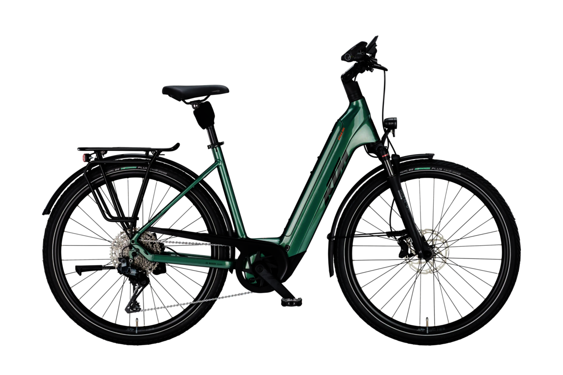 KTM MACINA STYLE 820 DI2 UNISEX | VERDE OSSIGENO (NERO+ARANCIONE) | Vista lato guarnitura