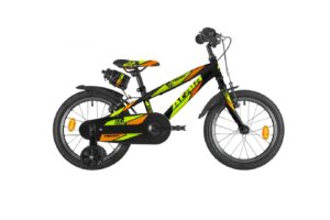 Atala Teddy Boy Nero/Giallo/Arancio opaco Kids Bike vista lato guarnitura