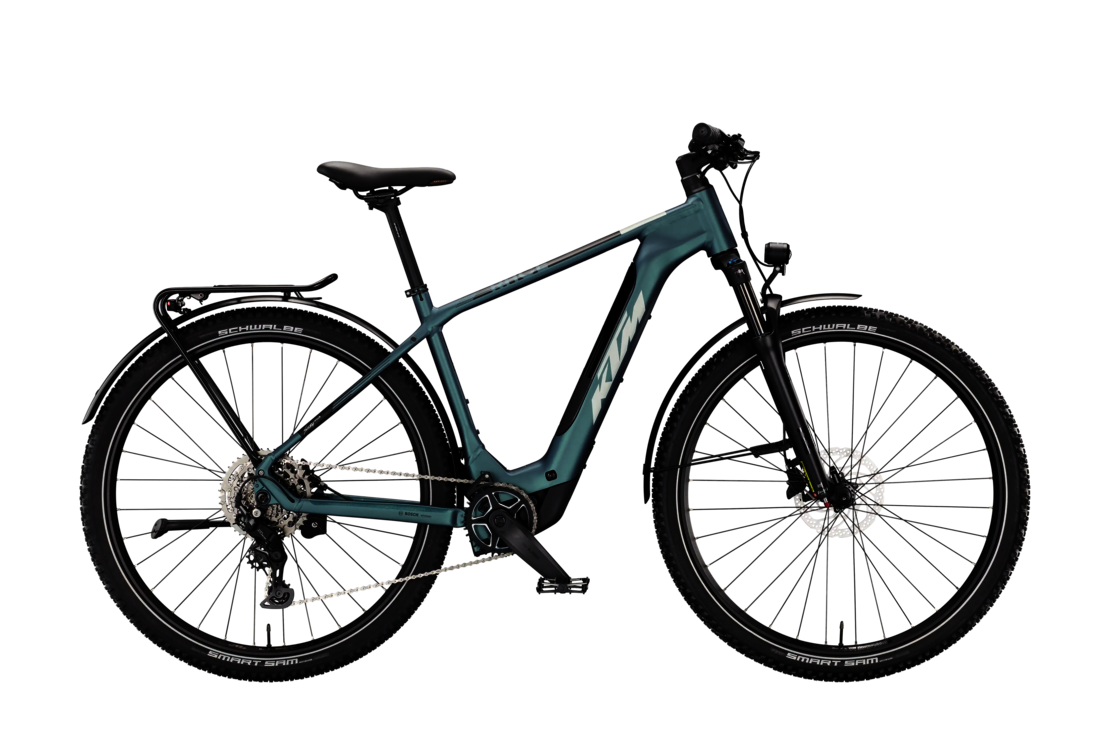 KTM MACINA RACE SX LFC | ROYAL TEAL MATT (SILVER+BLACK) |Vista lato guarnitura