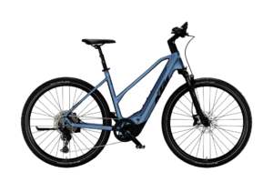 KTM MACINA CROSS CX 810 WOMAN | STEEL BLUE MATT (BLACK+SILVER) | Vista lato guarnitura