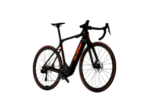 KTM MACINA REVELATOR SX PRIME DI2 | CARBON+ORANGE FLAKES | Vista di tre quarti anteriore