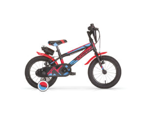 MB: Rockstar 14" Black+Red Kids Bike Vista lato guarnitura