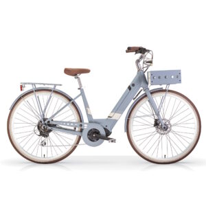 MBM Rambla Matt Dust Blue E-Urban Bike vista lato guarnitura