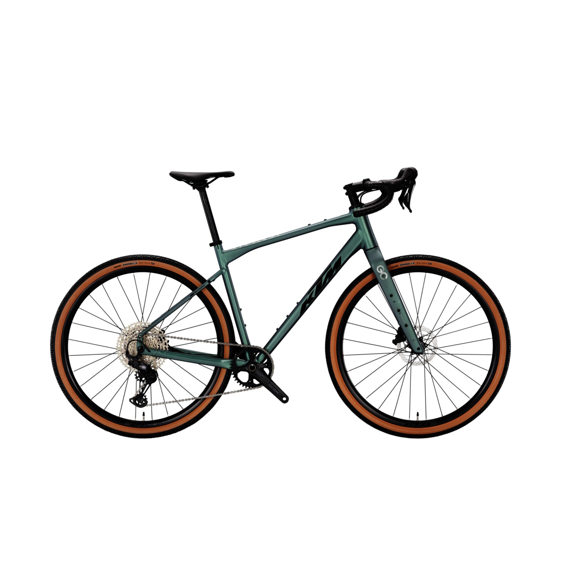 gravelator_15_m_55__bright-teal-matt__black-gl_silver KTM GRAVELATOR 15 | BRIGHT TEAL MATT | Vista lato guarnitura