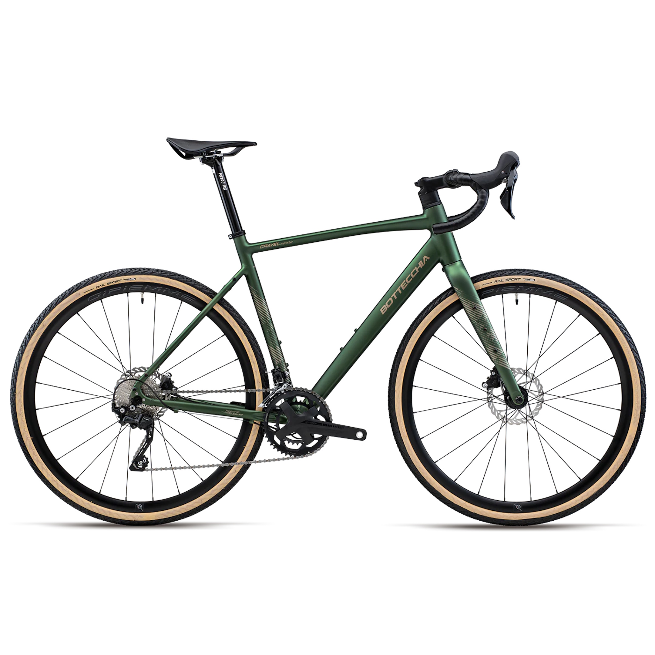 GRAVEL MONSTER_C46 VERDE OPACO 2160x2160 GRAVEL MONSTER | BOTTECCHIA | C46 VERDE OPACO | Vista lato guarnitura